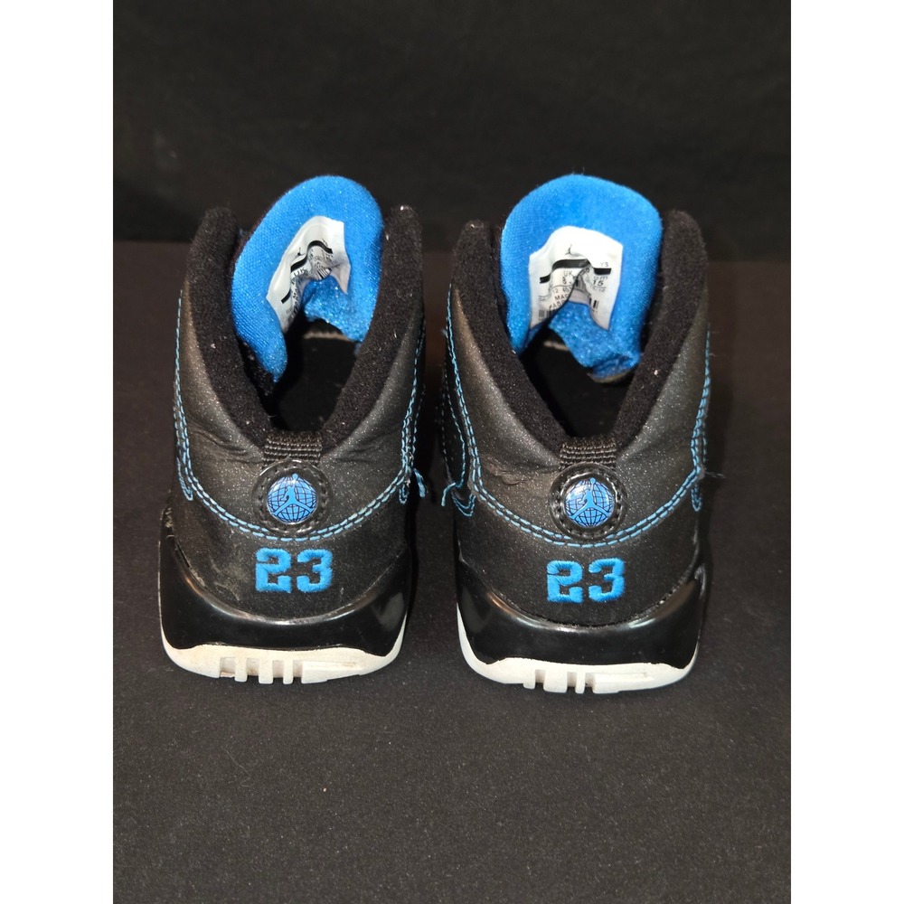 Air Jordan 9 Retro Black Blue Toddler Basketball Sneakers Shoes Size‎ 9C - Picture 5 of 10